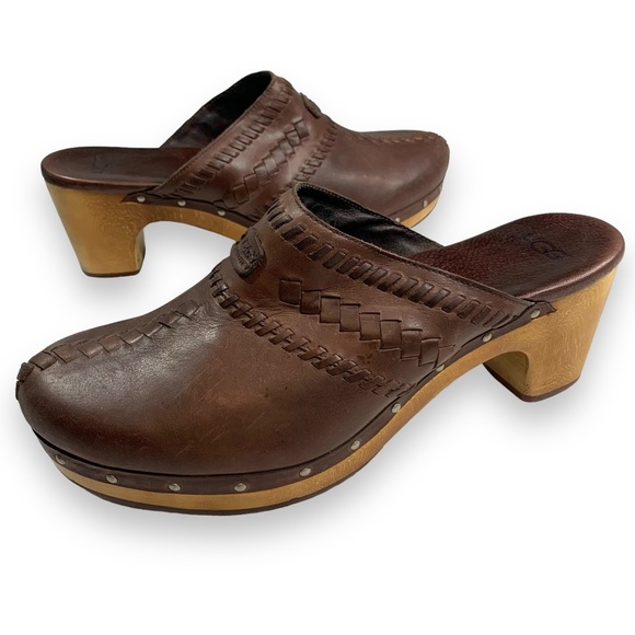 UGG Brown Calf Leather Bos Taurus Mules main image 1